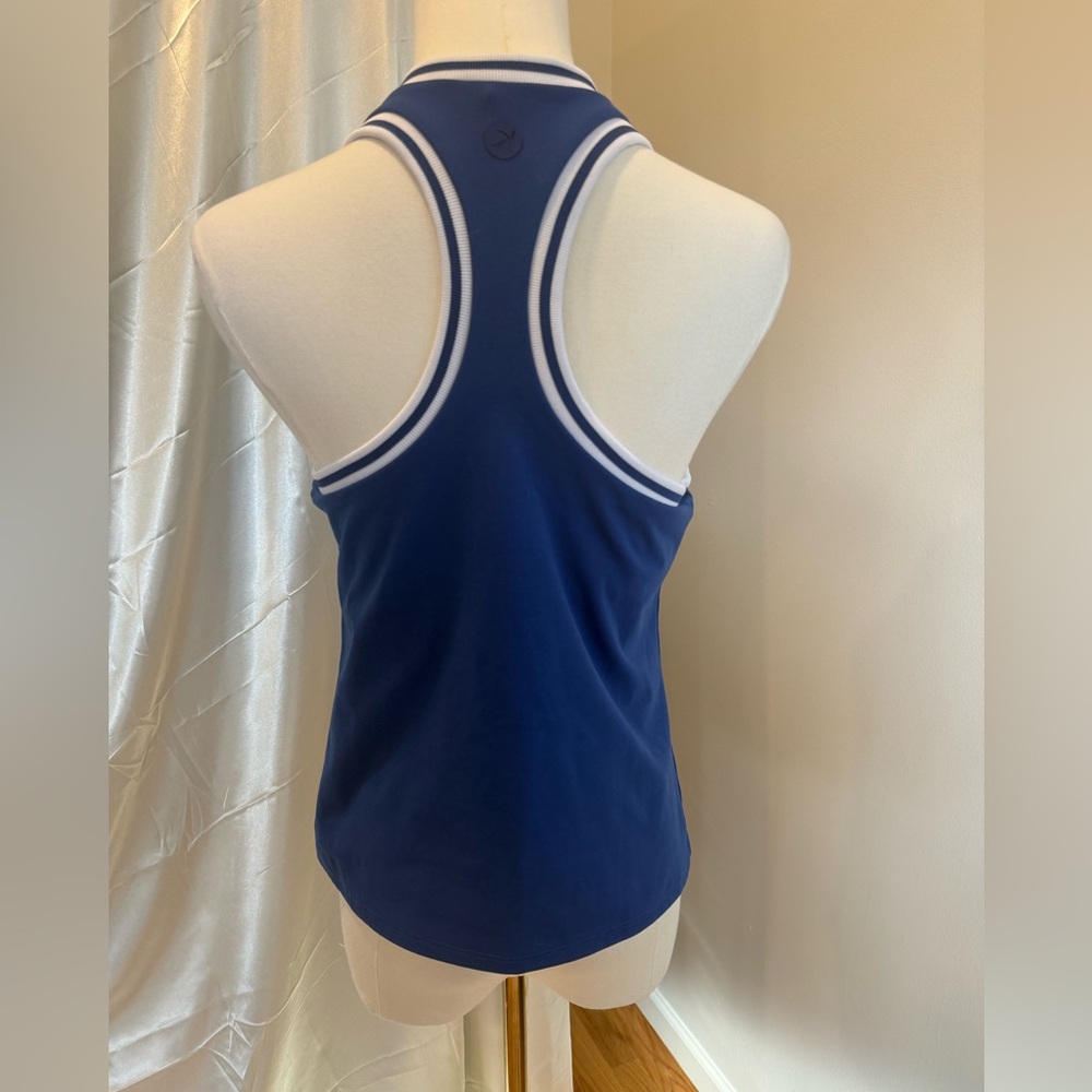 Blue Racerback workout Tank Top - Picture 2 of 3